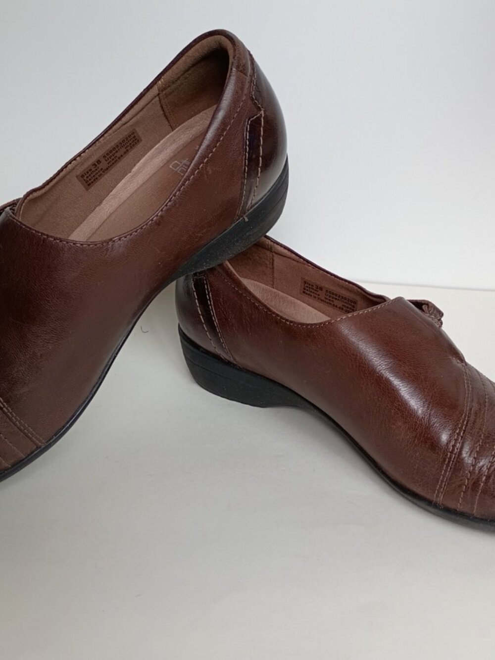 Dansko Chocolate Brown Franny Leather Loafer Flats Shoes 7.5M 38 Casual Comfort